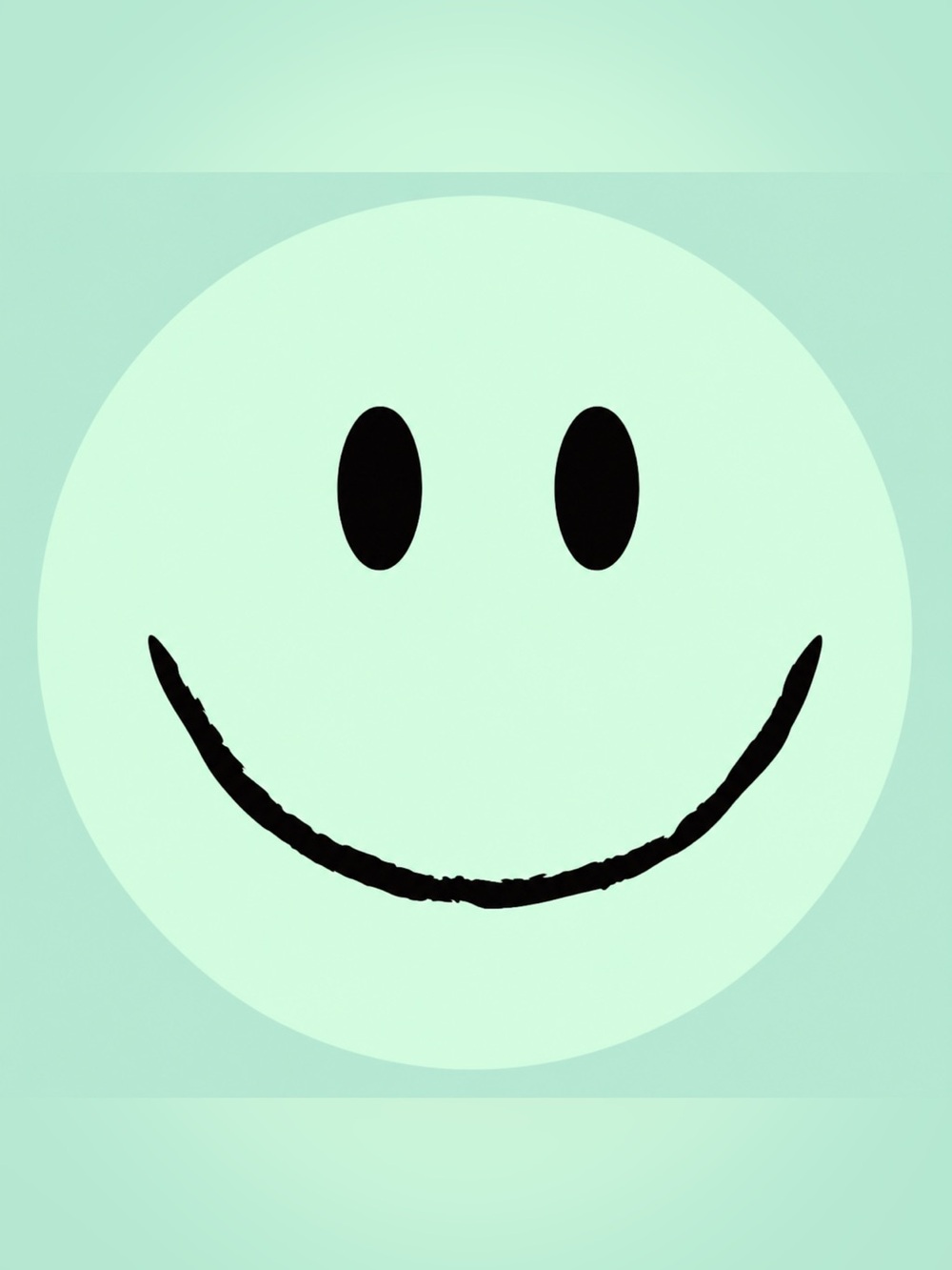 50 STICKERS - 2” ROUND - ‘SMILE’ - MINT GREEN